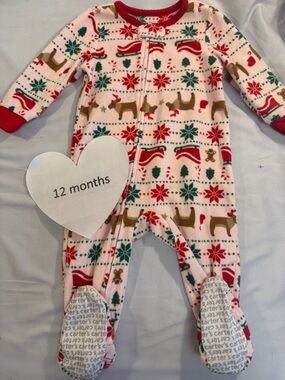 Carter's - Festive Holiday Kids One Piece Fleece Footed Pajama Onesie